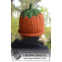 Sweet Pumpkin by DROPS Design - Strickmuster mit Kit Mütze Halloween Kürbis Größen 0-8 Jahre