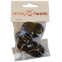 Infinity Hearts Tasten ziehen Schwarz 30mm - 10 Stück.