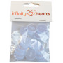 Infinity Hearts Knap Akryl Hvid 19mm - 20 stk