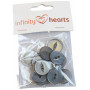 Infinity Hearts Knopf Acryl Grau 19mm - 20 Stück
