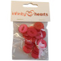 Infinity Hearts Knopf Acryl Cerise 19mm - 20 Stk