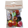 Infinity Hearts Buttons Acryl Ass. Farben 19mm - 50 Stück