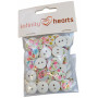 Infinity Hearts Buttons Holz Blumen Ass. Farben 15mm - 50 Stück