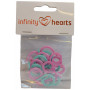 Infinity Hearts Stitch Markers Split 2 Größen 20 Stück Ass. Farben
