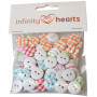 Infinity Hearts Assorted Buttons Holz 15mm - 100 Stück