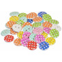 Infinity Hearts Buttons Holz mit Dots Ass. Farben 15mm - 50 Stück
