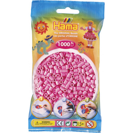 ab 5 Jahren HAMA 207-48 Bügelperlen Midi Pastell Pink 1000 Perlen 