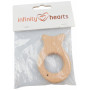 Infinity Hearts Ring Holz Fisch 70x47mm - 1 Stk