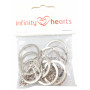 Infinity Hearts Schlüsselanhänger mit Kette Silberfarbig 28mm - 10 Stück
