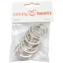 Infinity Hearts Schlüsselanhänger Silberfarben 30mm - 10 Stück.