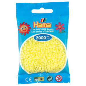 Hama 2000 Mini Bügelperlen 501-14 Transparent-Gelb Ø 2,5 mm Perlen Steckperlen 