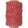 Baumwollband Rot/Weiß 1,1mm 50m