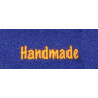 Beidseitiges Label Handmade Marineblau