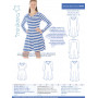 MiniKrea Schnittmuster 70044 Raglan Jersey Kleid - Papiervorlage Größe 34-50 
