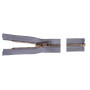 YKK Split Zipper Messing antik 55cm 6mm Grau