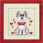 Permin Stickerei Kit Aida für Kinder Hund 19x19cm