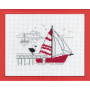 Permin Stickerei Kit Aida Rot Segelschiff 14x18