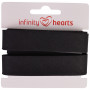 Infinity Hearts Schrägband Baumwolle 40/20mm 02 Schwarz - 5m
