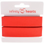 Infinity Hearts Schrägband Baumwolle 40/20mm 04 Rot - 5m