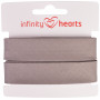 Infinity Hearts Schrägband Baumwolle 40/20mm 19 Grau - 5m