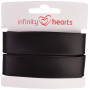 Infinity Hearts Schrägband Viscose Satin 40/20mm 1001 Schwarz - 5m