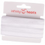 Infinity Hearts elastisches Einfassband 20mm 029 Weiß - 5m