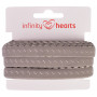 Infinity Hearts faltbares Elastikband mit Spitze 22/11mm 017 Grau - 5m