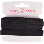 Infinity Hearts elastisches Einfassband mit Spitze 22/11mm 030 Schwarz - 5m