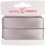 Infinity Hearts Satinband beidseitig 15mm 017 Grau - 5m