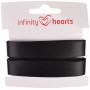 Infinity Hearts Satinband beidseitig 15mm 030 Schwarz - 5m