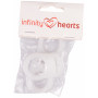 Infinity Hearts Schnullerketten-Adapter Weiß 5x3cm - 5 Stück