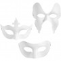 Masken - Sortiment, Weiß, H 10-20 cm, B 18-20 cm, 3x4 Stk/ 1 Pck