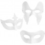 Masken - Sortiment, Weiß, H 10-20 cm, B 18-20 cm, 3x4 Stk/ 1 Pck
