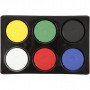 Wasserfarben-Palette, D: 57mm, H 19mm, 1 Set, Primärfarben