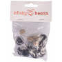 Infinity Hearts Sicherheitsaugen / Amigurumi Augen Silber 25mm - 5 Sets
