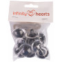Infinity Hearts Sicherheitsaugen / Amigurumi Augen Silber 30mm - 5 Sets