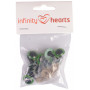 Infinity Hearts Sicherheitsaugen / Amigurumi Augen Grün 16mm - 5 Sets
