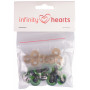 Infinity Hearts Sicherheitsaugen / Amigurumi Augen Grün 18mm - 5 Sets