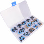 Infinity Hearts Sicherheitsaugen / Amigurumi Augen in Kunststoffbox Blau 8-30mm - 18 Sets