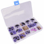 Infinity Hearts Sicherheitsaugen / Amigurumi Augen in Kunststoffbox Pink 8-30mm - 18 Sets
