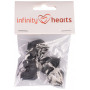 Infinity Hearts Augenklappen für 14-16mm Safety Eyes Schwarz - 5 Sets