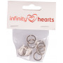 Infinity Hearts Schlüsselanhänger dick Silber 15mm - 10 Stk