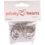 Infinity Hearts Schlüsselanhänger Dick Silberfarben 25mm - 10 Stück