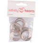Infinity Hearts Schlüsselanhänger Dick Silberfarben 30mm - 10 Stück