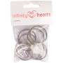 Infinity Hearts Schlüsselanhänger Dick Silberfarbig 35mm - 10 Stück