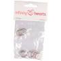 Infinity Hearts Schlüsselanhänger Dünn Silberfarben 15mm - 10 Stück