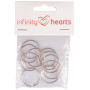 Infinity Hearts Schlüsselanhänger Dünn Silberfarben 25mm - 10 Stück