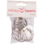 Infinity Hearts Schlüsselanhänger Dünn Silber 35mm - 10 Stück