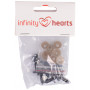 Infinity Hearts Sicherheitsaugen / Amigurumi-Ösen Fuchs Schwarz 12mm - 5 Sets