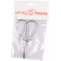 Infinity Hearts Stickereischere Glänzend silber 10cm - 1 Stück